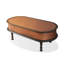 Table basse brune en bois massif ovale-2078073245