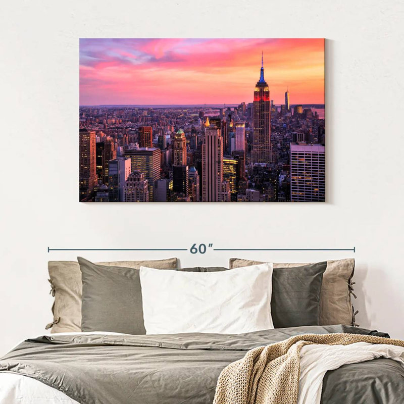 Ravi NYC Skyline At Sunset, 32" H x 48" W