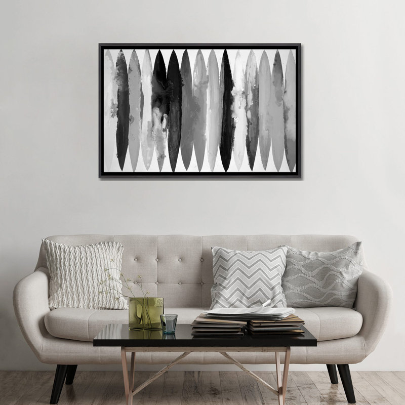 Équilibre - noir et blanc 6 pièces, Cadre flottant blanc, H 18 po x l 26 po