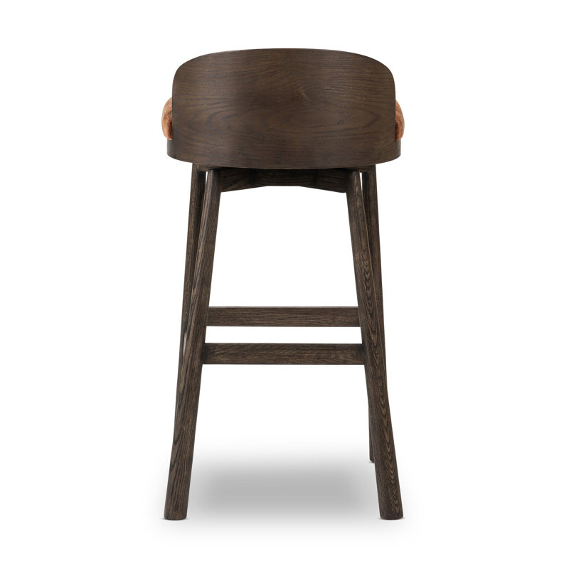 Cloris Swivel Stool-Altair Sienna-Counter & Bar, Bar Stool (30.91" Seat Height), Altair Sienna Polyester, Warm Oak