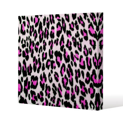 Fluffy Leopard Slim Style Canvas Print , 15mm Slim Real wood.