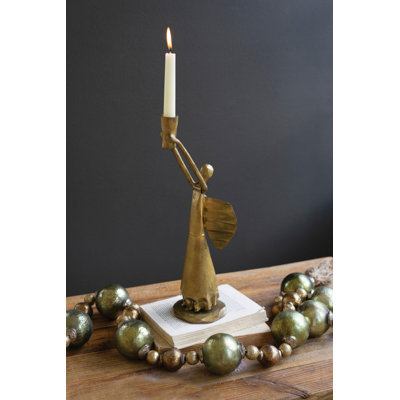  Porte-bougie de Noël en métal - or antique H 15,5 po