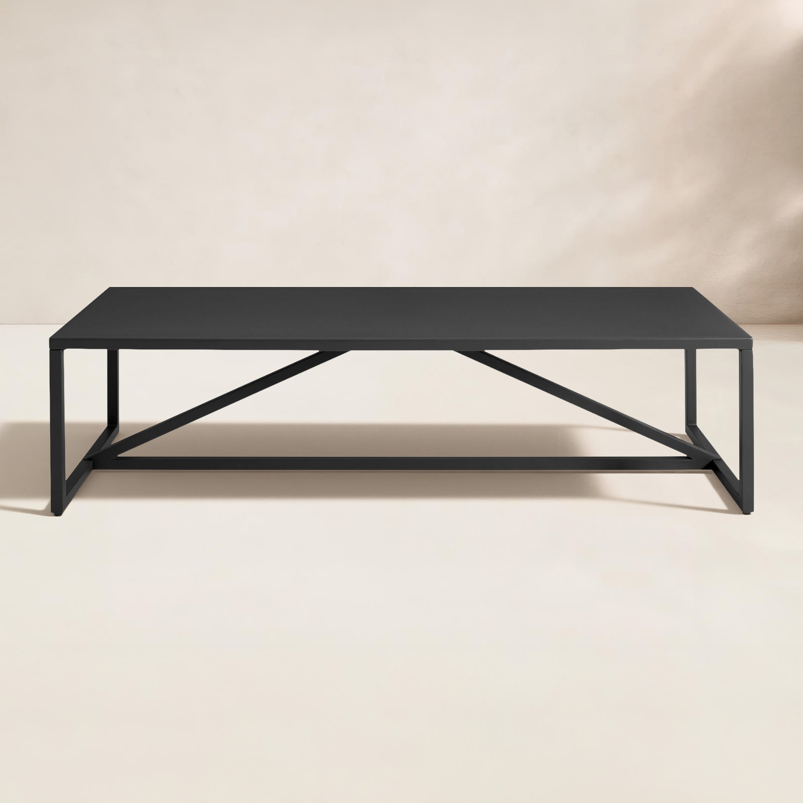 Strut 20'' Metal Outdoor Coffee Table, Carbon, 12" H x 40" W x 40" D
