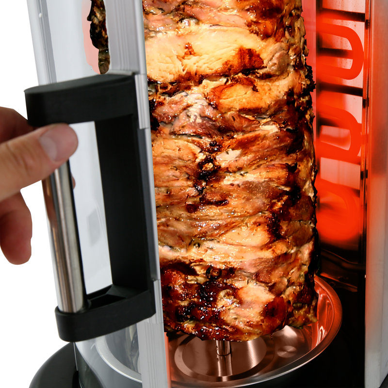 NutriChef Black Vertical Rotisserie Oven with Skewer Grill Rack