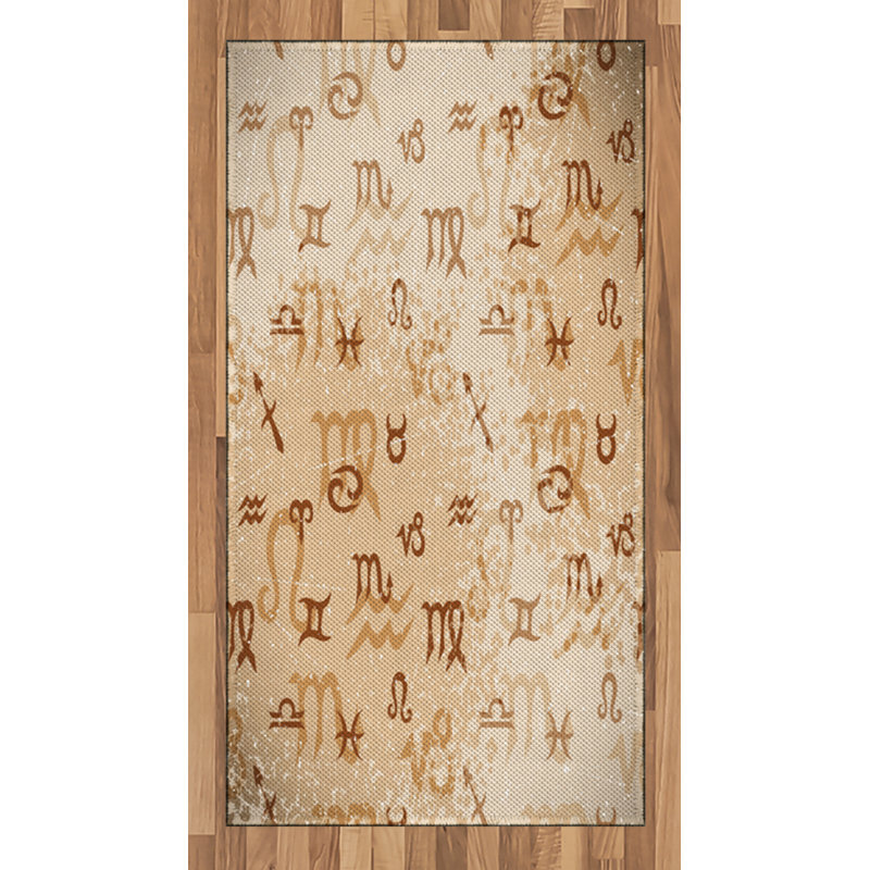 Astrology High Density Long Fiber Poly Threads Decorative Area Rug Carpet, Rectangle 2'7" x 5'