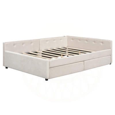 Casara Upholstered Platform Bed with USB and 2 Drawers by Red Barrel Studio
