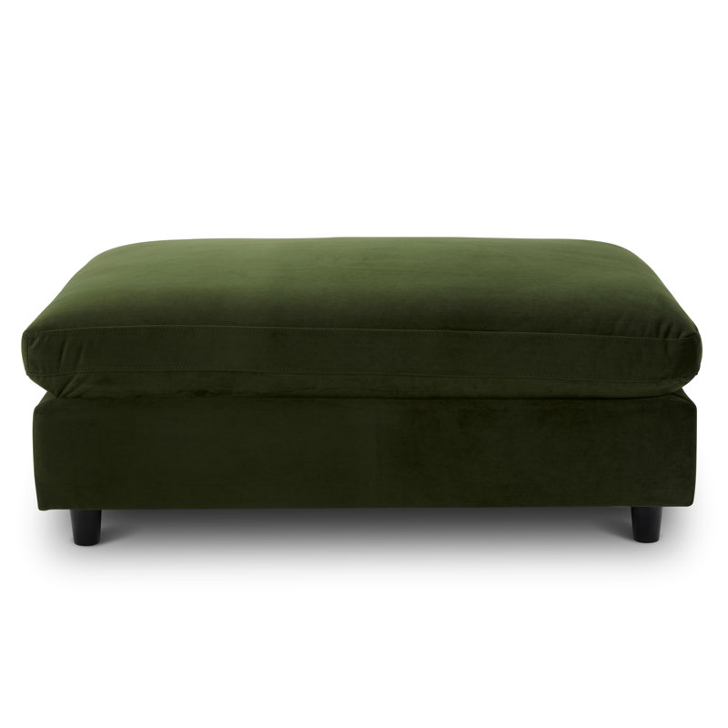 Repose-pieds rectangulaire rembourré 45 po Fleetwood, Velours performance Midnight Moss