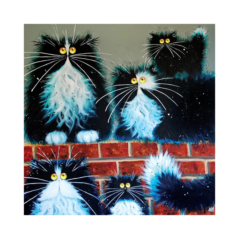 Wall For Cats by Kim Haskins - Wrapped Canvas Print, 30.48 cm H x 30.48 cm W