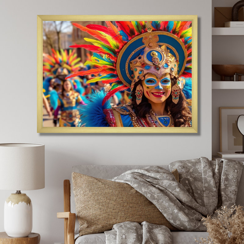 «New Orleans Mardi Gras Celebrations I», reproduction sur toile, H 24 po x l 32 po x P 1 po, Encadrement doré