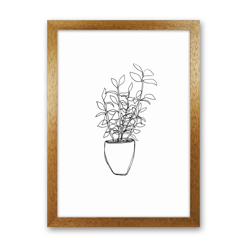 Tea Plant by Carissa Tanton - Print, Oak Framed, 34cm H x 25cm W x 3cm D