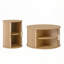 Ensemble de tables basses avec porte tambour coulissante, table de bout ronde cannelée avec rangement-1100487183