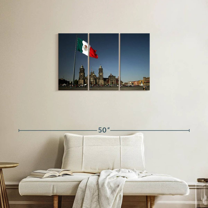 Drapeau mexicain Sirci à Zocalo, H 20 po x l 33 po