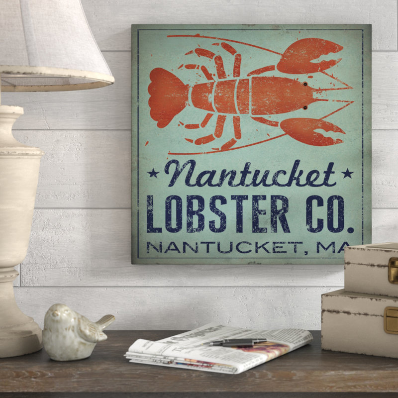 Callisto «Nantucket Lobster Co.» Impression sur toile tendue, H 12 po x l 12 po x P 1,5 po, Toile tendue