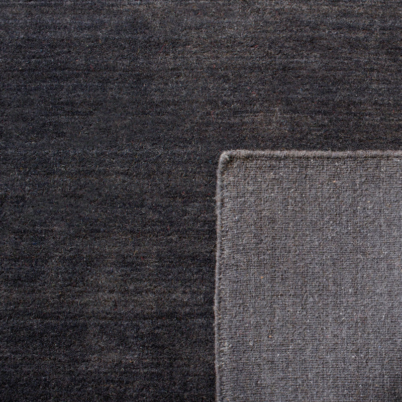 Addisyn Hand Tufted Wool/Cotton Solid Color Rug in Black, Runner 2'3" x 10'