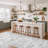 Vintage Distressed Non Slip Washable Rug(Grey)-745590360