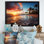 «Beach Photo Sunset Serenade», reproduction d'art sur toile encadrée