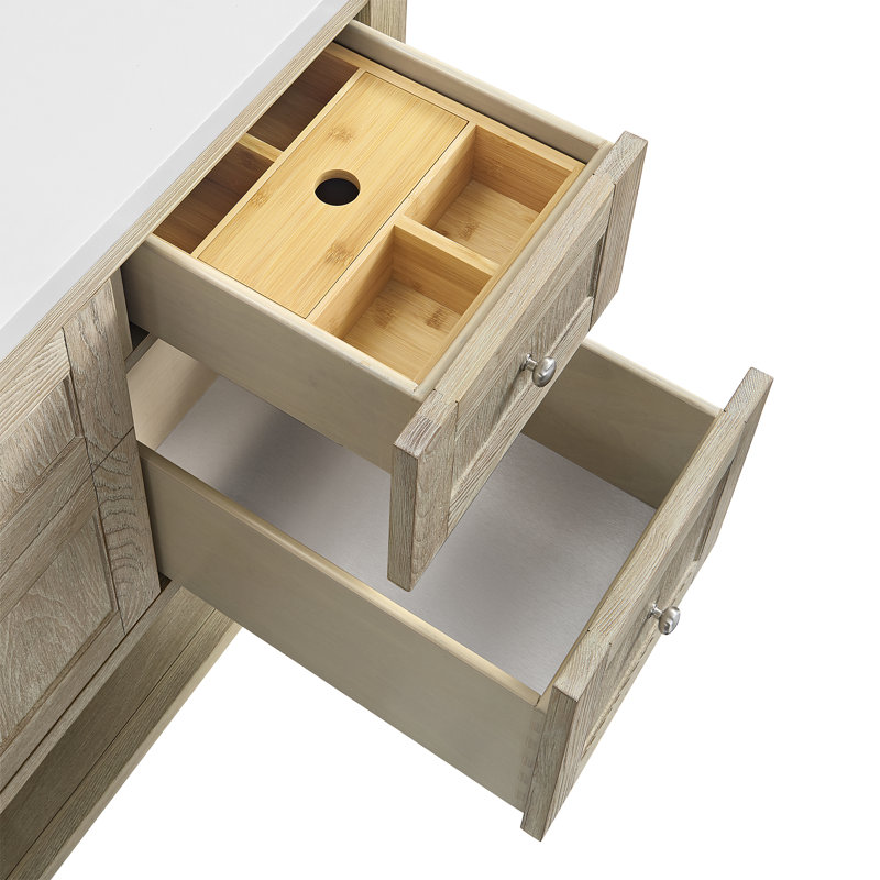 Breckenridge 48'' W Single Vanity, Eternal Jasmine Pearl, Whitewashed Oak