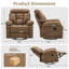 Fauteuil inclinable manuel 37,4 po de largeur avec rembourrage ultra doux et pivotant-557185632