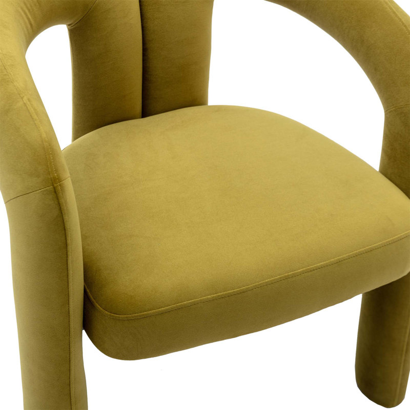 Chaises d'appoint pour salon, ensemble de 2, Velours olive, H 27,95 po x l 25,2 po x P 19,88 po