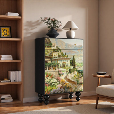 Armoire de rangement polyvalente en bois de pin