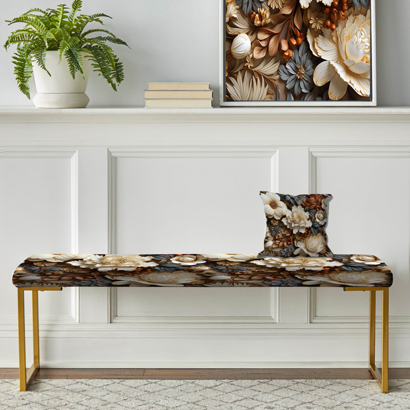 Rustic Brocade Elegance Victorian Motif I - Banc rembourré floral