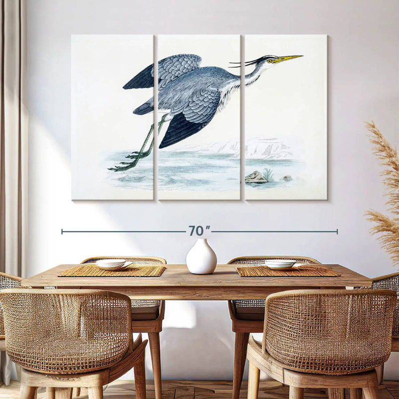Brampt Soaring Blue Heron, 42" H x 65" W