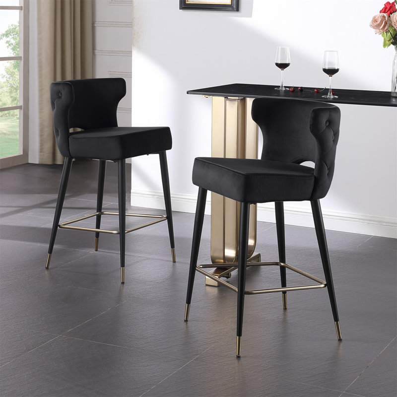 Tabouret de bar 28 po Jeannina, Noir, noir, noir, noir, 2
