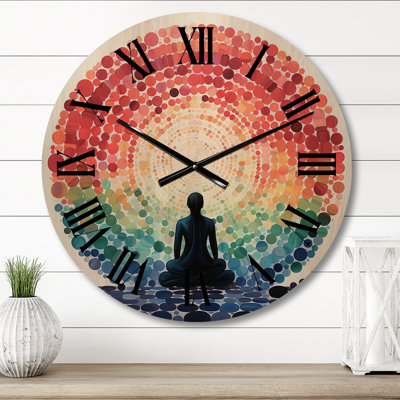 Horloge murale en bois massif Oakcrest