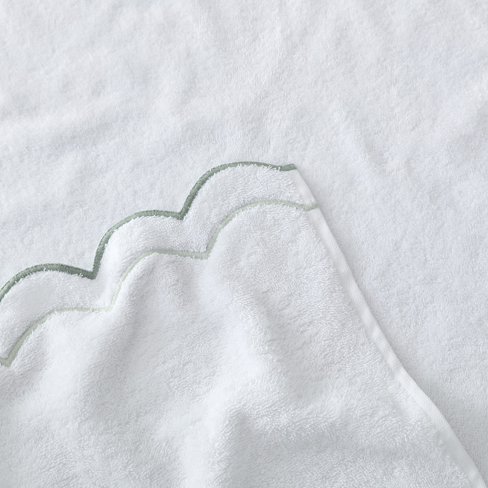 Peri Home Scallop Cotton Hand Towel, Green