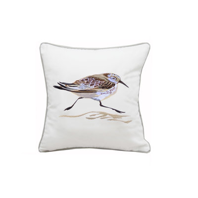 Embroidered Outdoor Throw Pillow