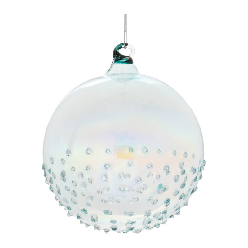 Ornement boule de verre irisé