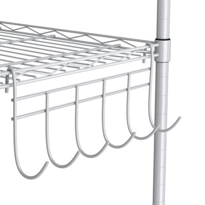 Hipson 6-Shelf Adjustable Storage Shelving Unit Steel Organizer Wire Rack with Lockable Wheel Casters, Hook