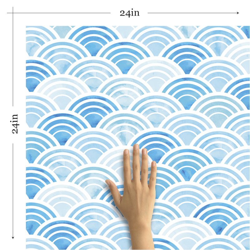 Panneau de papier peint adhésif Dugas Circles, L 102 po x l 24 po