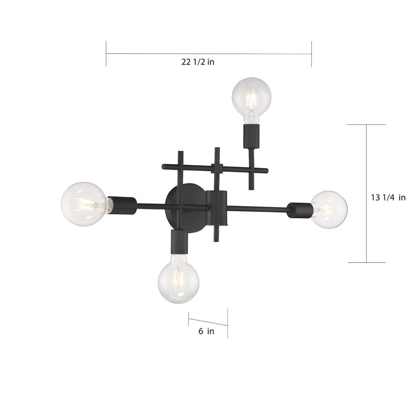 Cusack 4 - Light Dimmable Vanity Light, Black