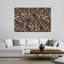 Motif de treillis en métal doré, reproduction sur toile-92520481
