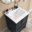 Comptoir de meuble-lavabo simple 24 po x 22 po x 24 po avec comptoir en pierre en résine et comptoir rectangulaire encastré avec trou pré-percé et drain central