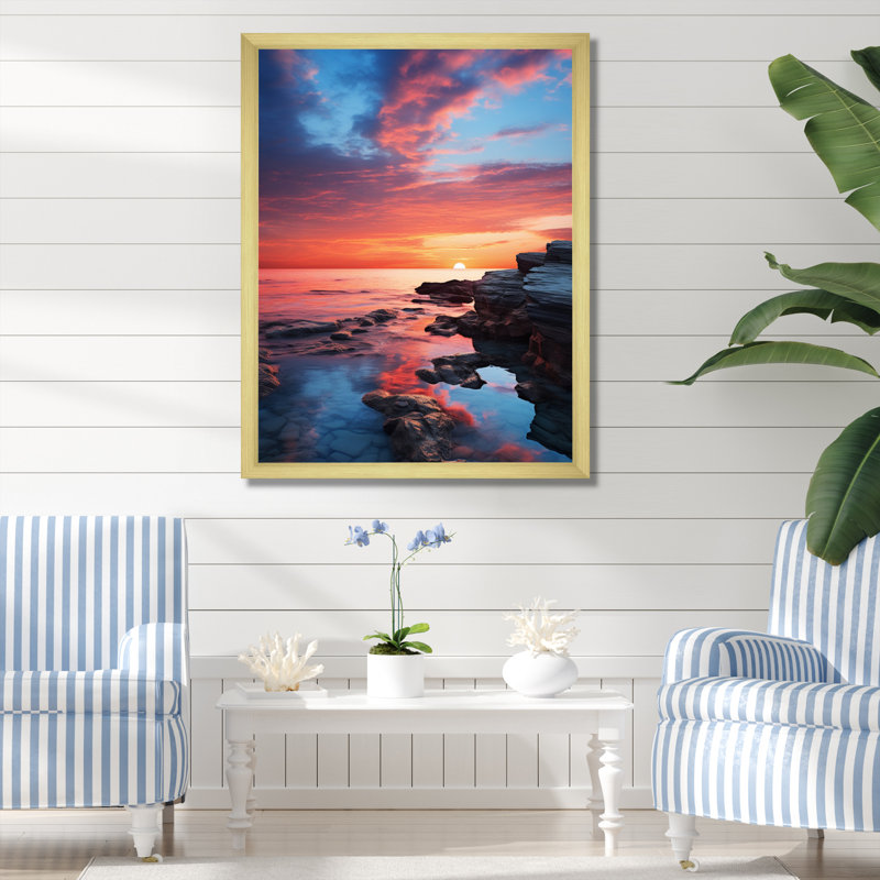 Valmont Coastal Serenity III, Encadrement doré, H 20 po x l 12 po x P 1 po