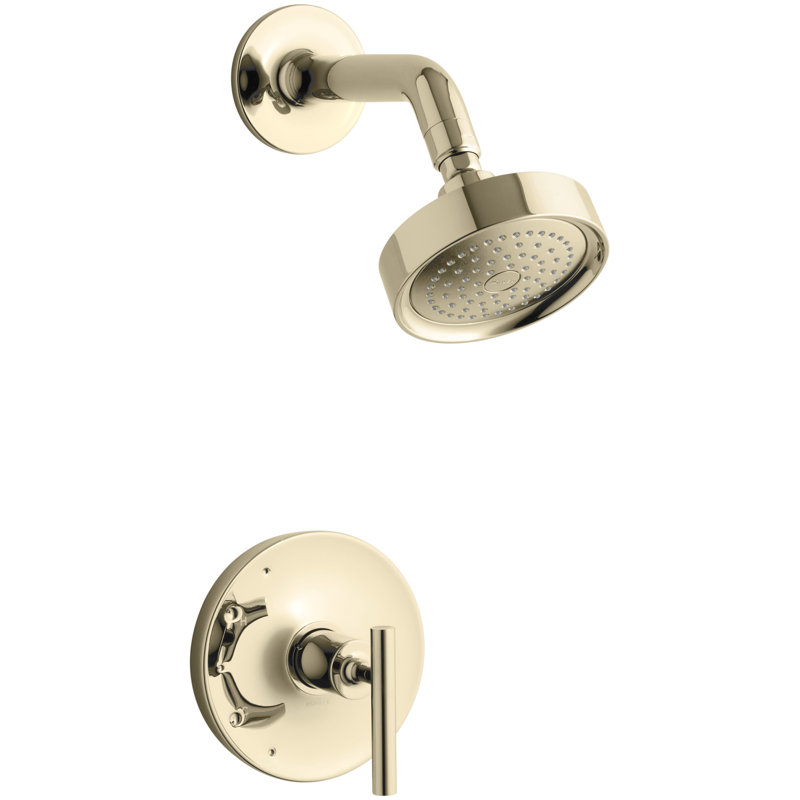 Kohler Purist Rite Temp Showering Kit with Multi-function handshower and slidebar, Vibrant French Gold