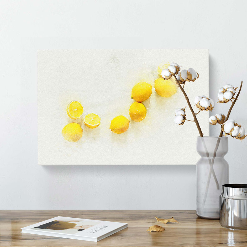 Lemon Fruit In Abstract - Wrapped Canvas, 50cm H x 76cm W x 3cm D