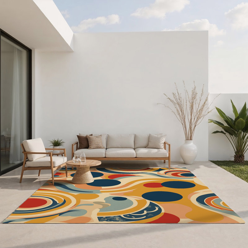 Dazzling Line Indoor And Outdoor Area Rug, Rectangle 1'6" x 2'6"