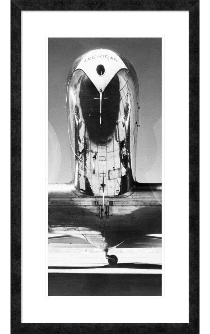 Triptych - Front View of Passenger Airplane - Center Panel - Picture Frame Graphic Art Print East Urban Home
