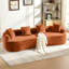 Causeuse incurvée, petit canapé en chenille avec 3 coussins, canapé profond pour appartement, salon, aucun assemblage requis-754196212