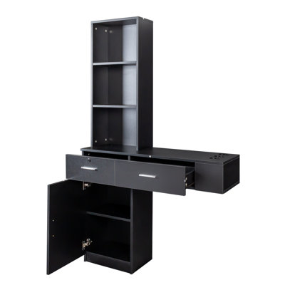 Bureau à cheveux rose moderne et simple, rangement multicouche, grand espace de rangement