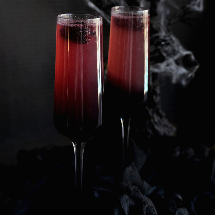 JoyJolt Black Swan 8-fl oz Glass Clear/Black Wineglass Set of: 4 in the  Drinkware department at