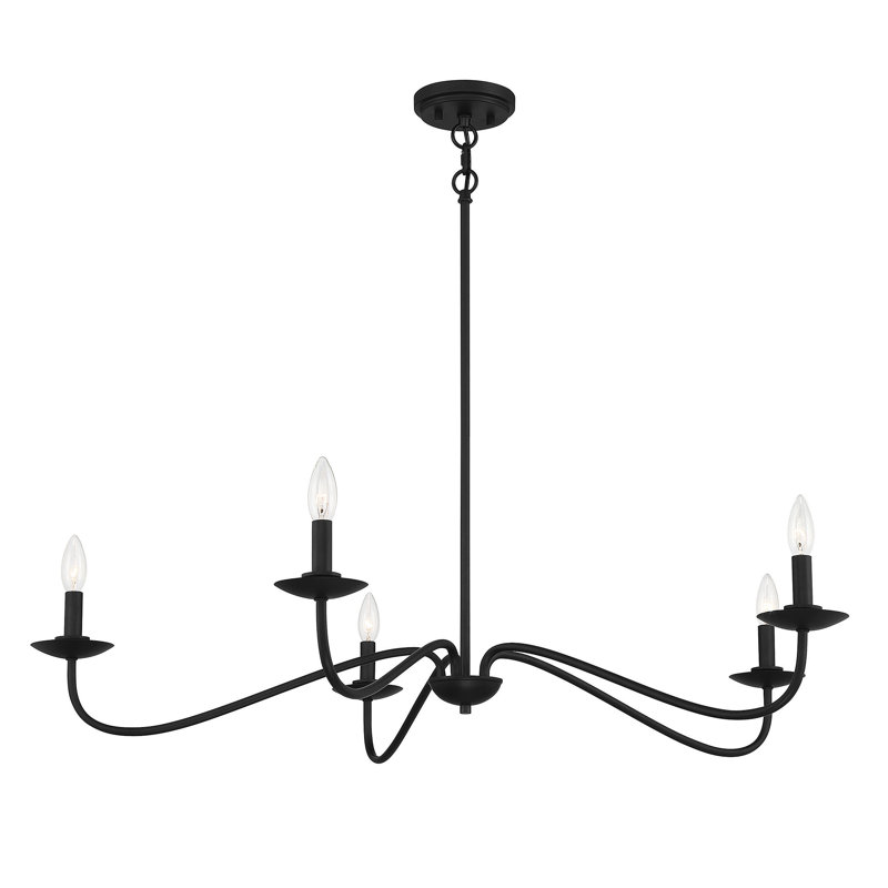 Abigeal 5-Light Chandelier, Noir mat