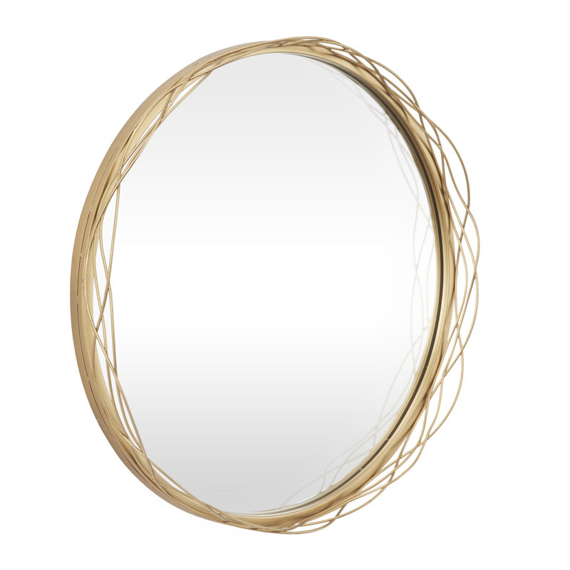 Kristoff Solid Wood Circle Wall Mirror