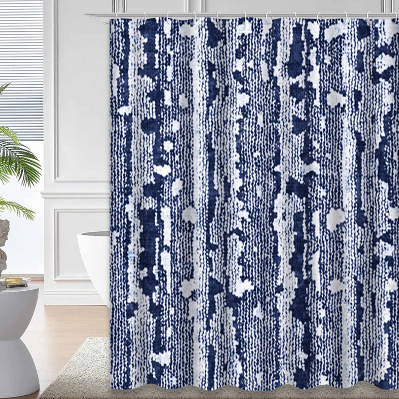 Rideau de douche Stroke Indigo, L 72 po x l 78 po