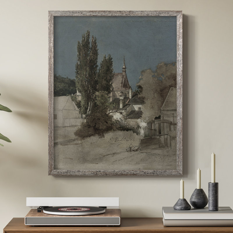 «Vintage Landscape CCVII», reproduction encadrée - bois massif