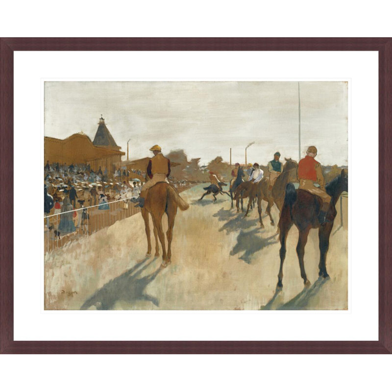 Chevaux de course avant les gradins ca. 1866-68 par Edgar Degas, impression giclée encadrée, H 23,5 po x l 29,09 po