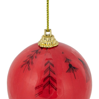 Ensemble de 14 boules de Noël de style scandinave découpées 2,25 "(60mm)